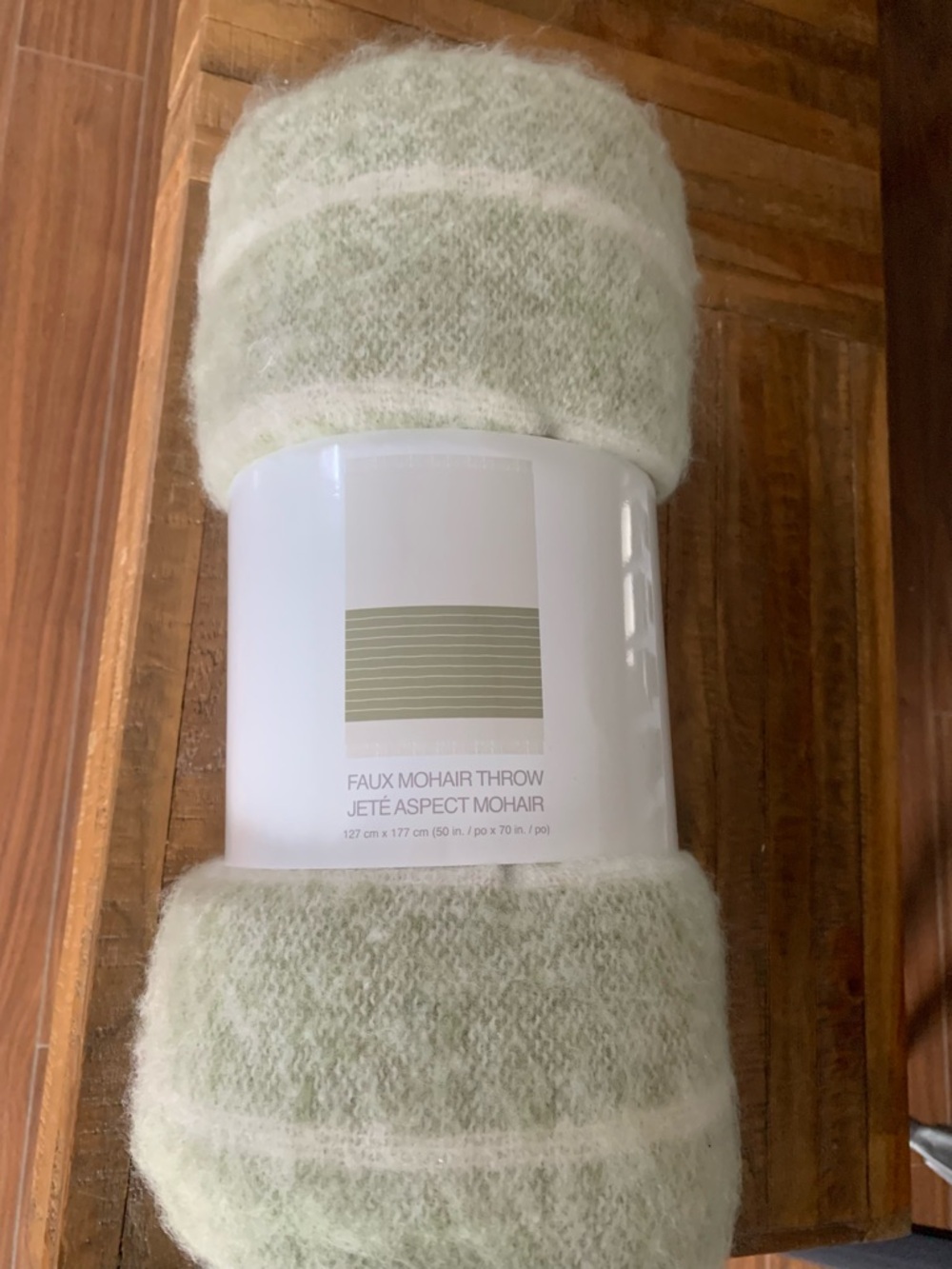 Faux Mohair Throw - Soft Sage Green